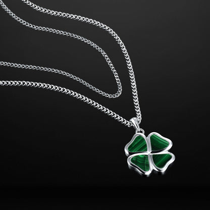 Clover Pendant - Malachite