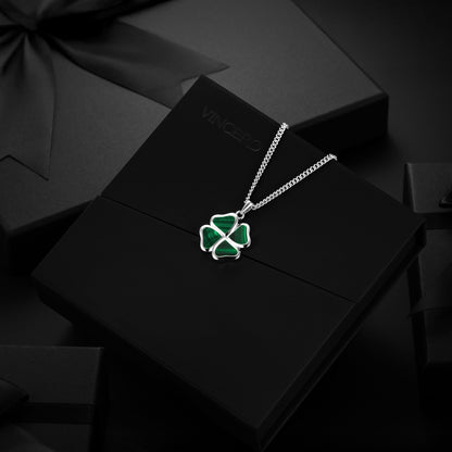 Clover Pendant - Malachite