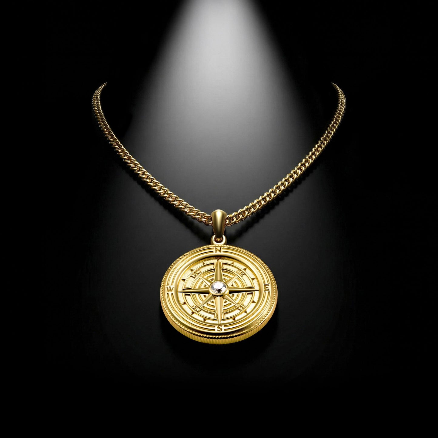 Compass Pendant - 14K Gold