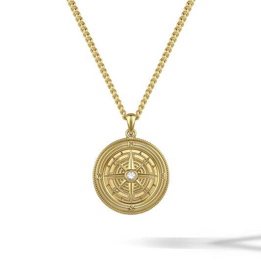 Compass Pendant - 14K Gold