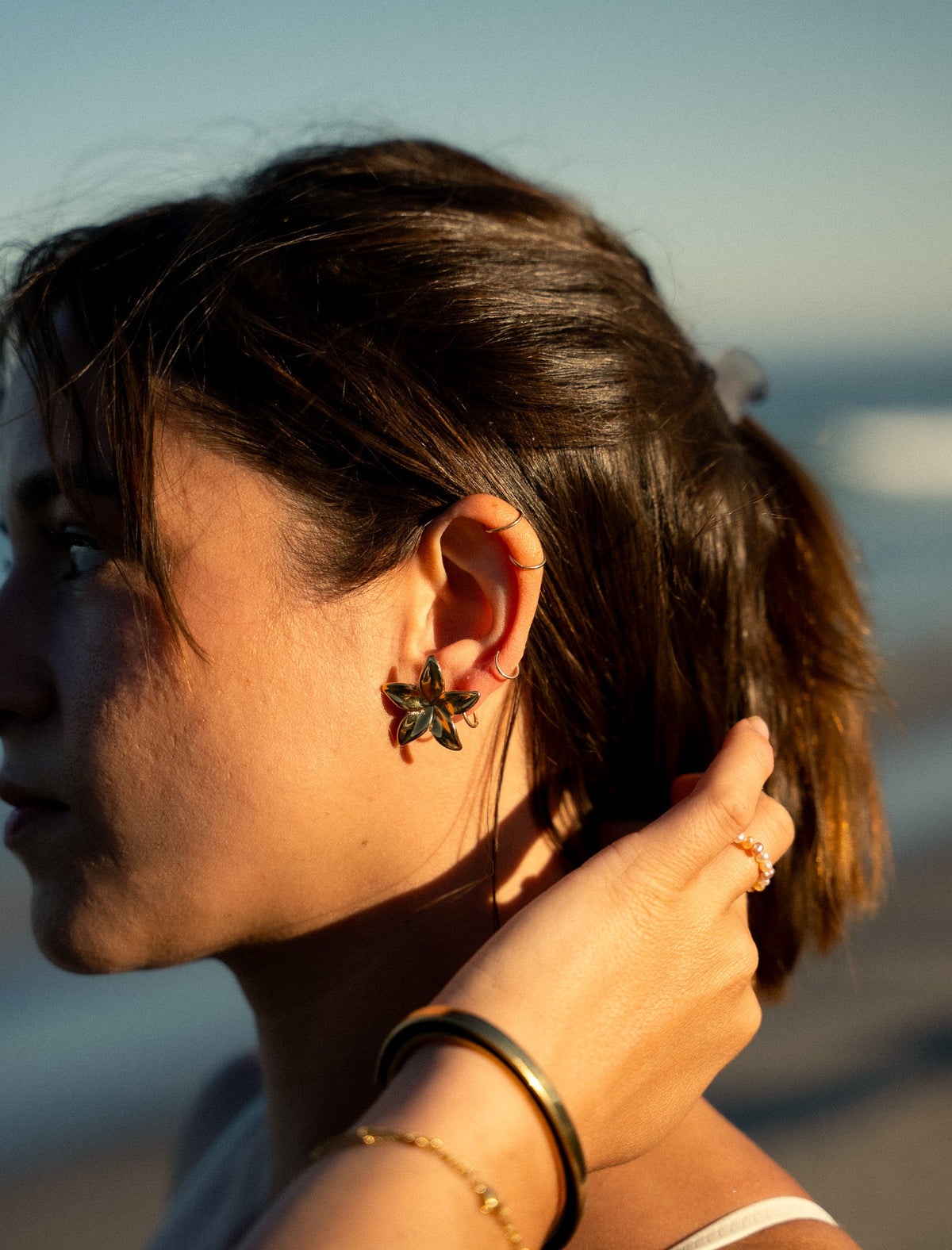Plumeria Statement Studs