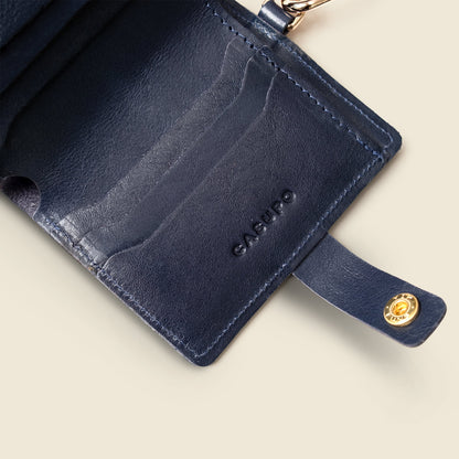 Wallet with Snap and Key Ring - Marine Blue