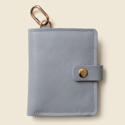 Wallet with Snap and Key Ring - Ice Blue