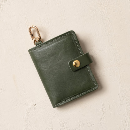 Wallet with Snap and Key Ring - Olive