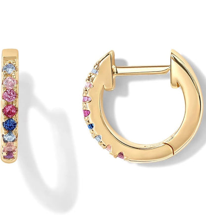 Multi-colored Huggie Earrings