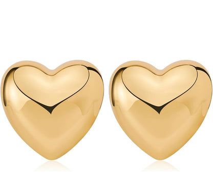Heart Stud Earrings - Large