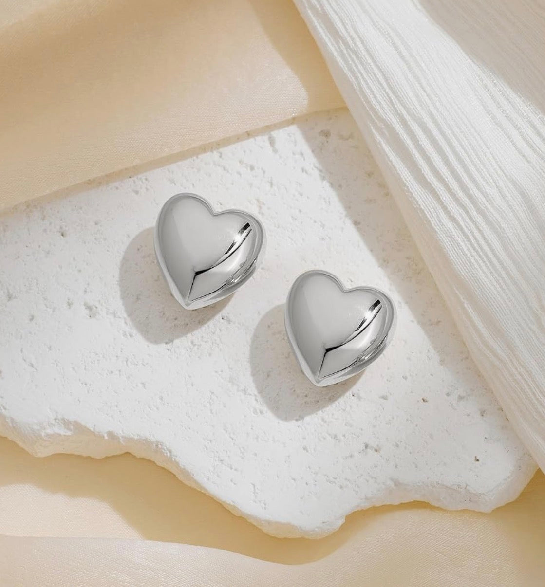 Heart Stud Earrings - Small