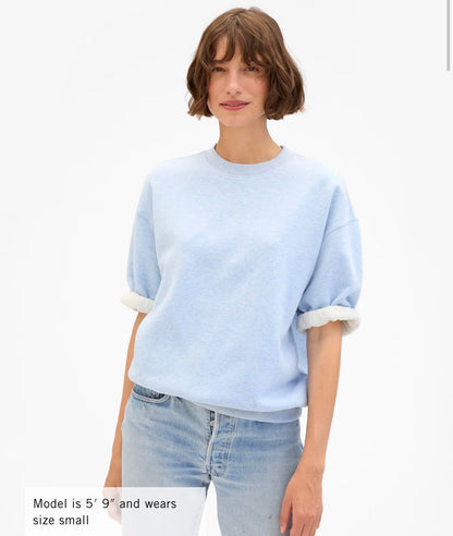 Clare V Short Sleeve Oversized Sweatshirt