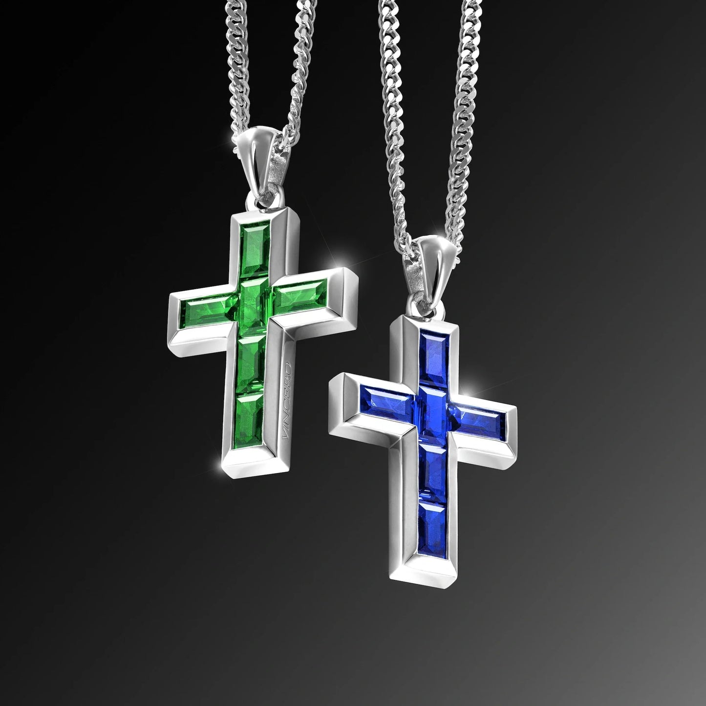 Gemstone Cross Pendant - Emerald