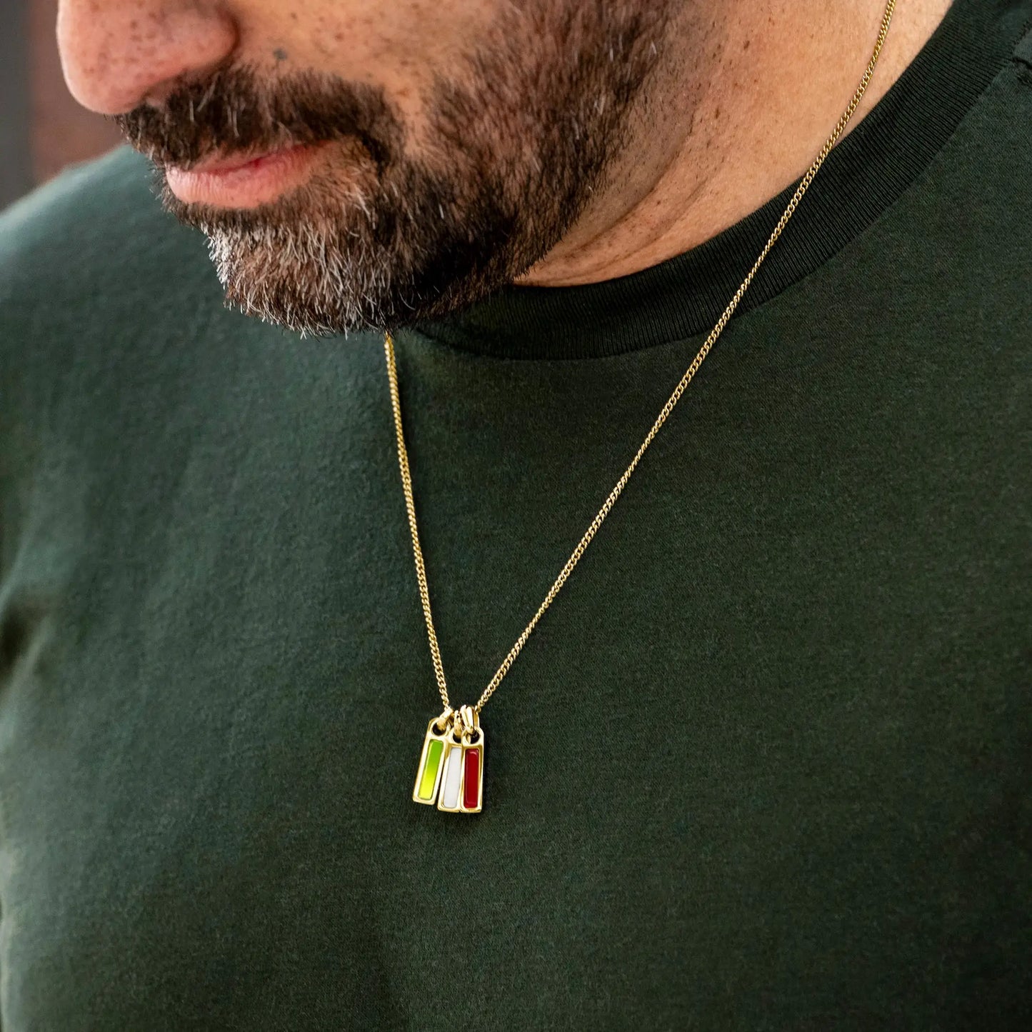Birthstone Tag Necklace - Gold