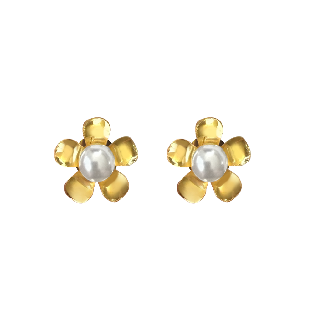 Pearl Flower Flatback Studs
