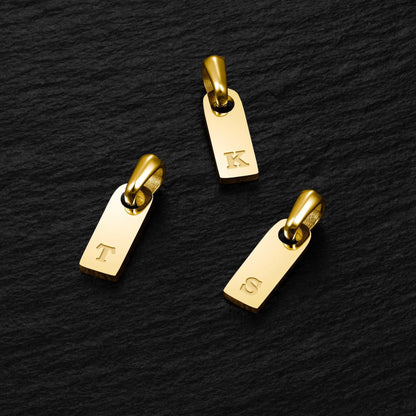 Initial Tag Pendant - 14K Gold