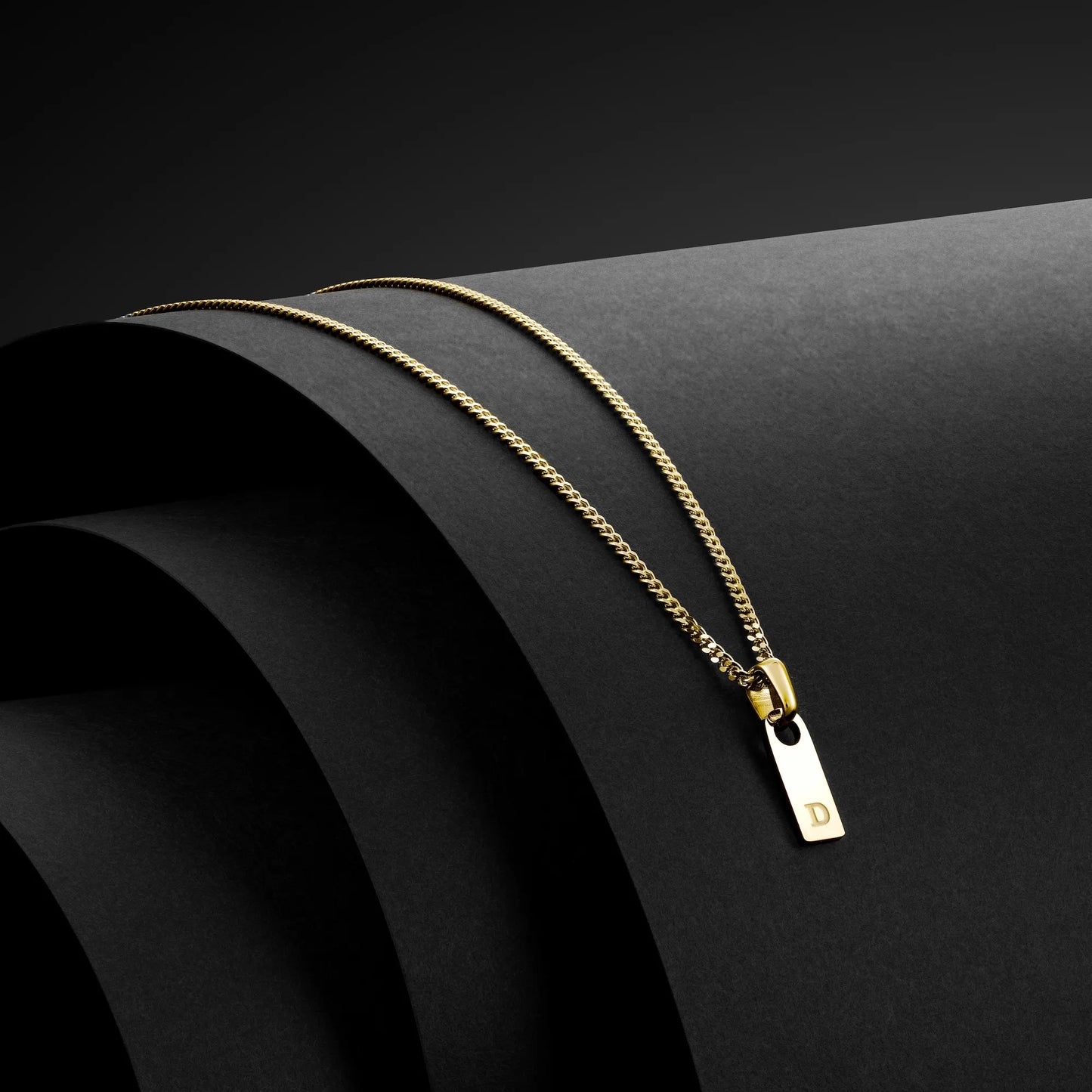 Initial Tag Pendant - 14K Gold