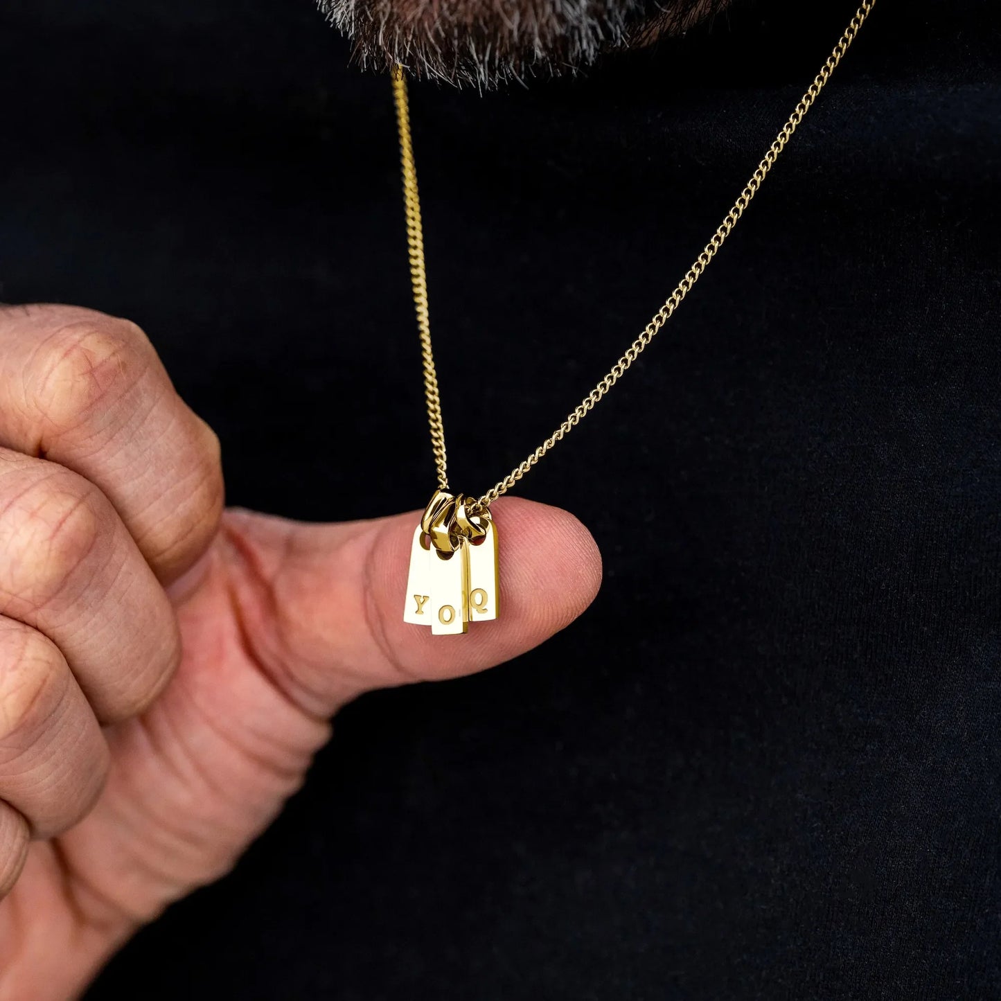 Initial Tag Pendant - 14K Gold