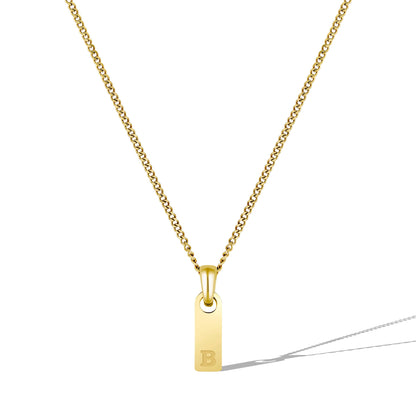 Initial Tag Necklace - 14K Gold