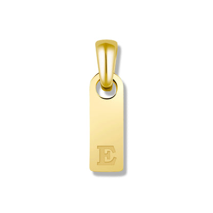 Initial Tag Pendant - 14K Gold