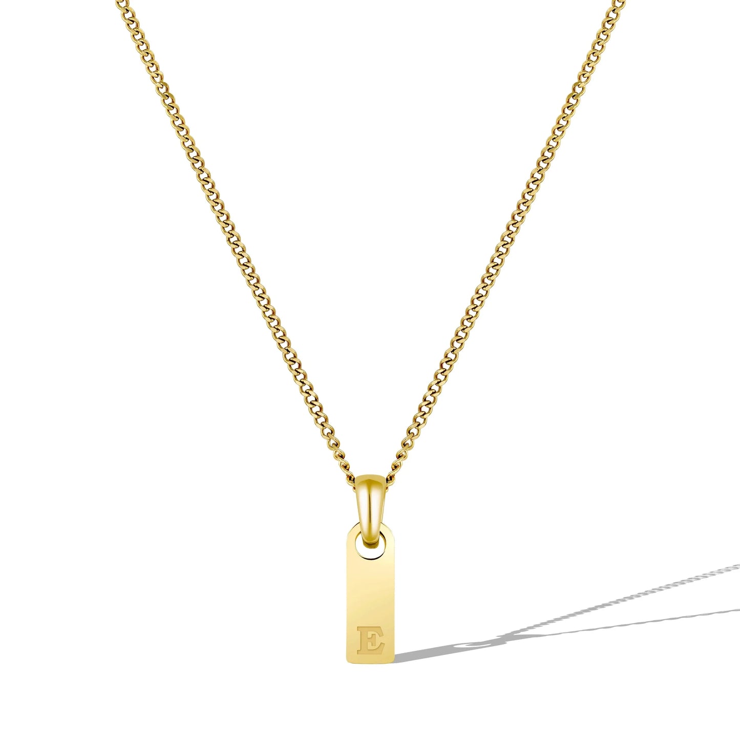 Initial Tag Necklace - 14K Gold