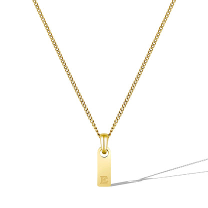 Initial Tag Necklace - 14K Gold