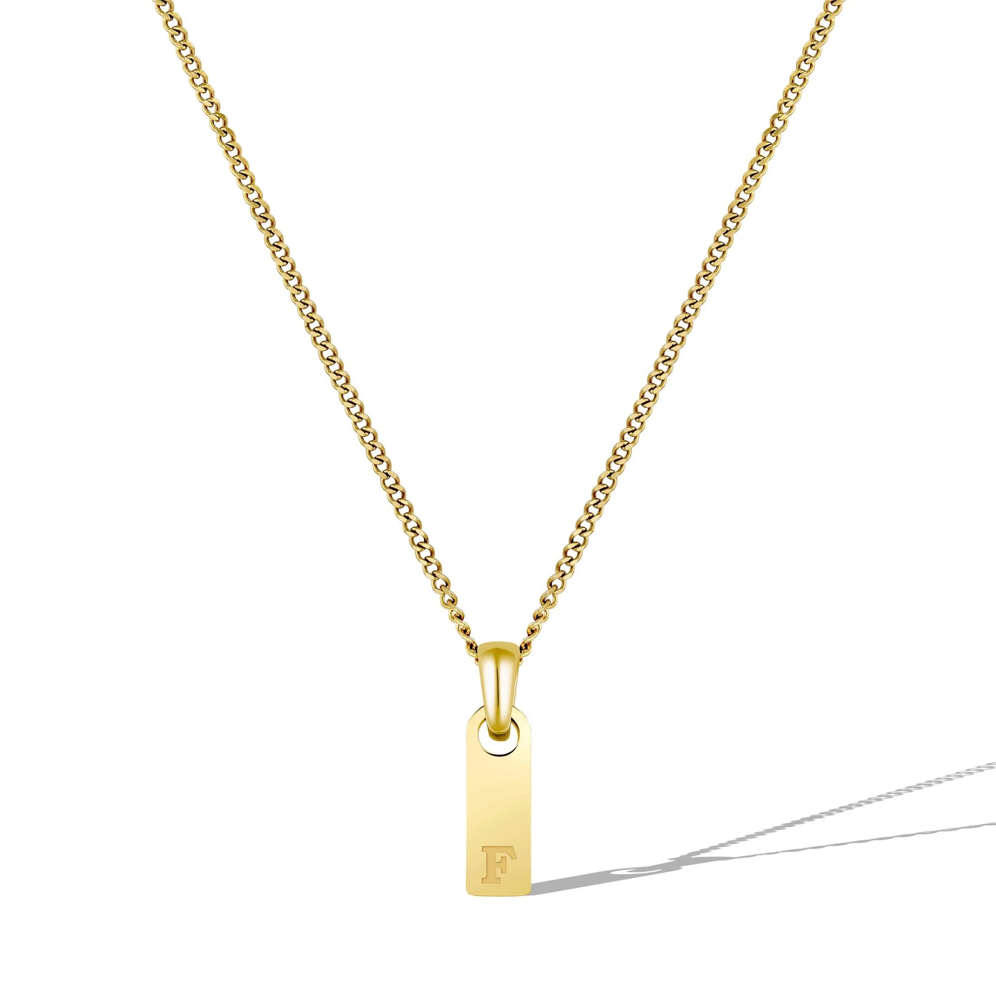 Initial Tag Necklace - 14K Gold