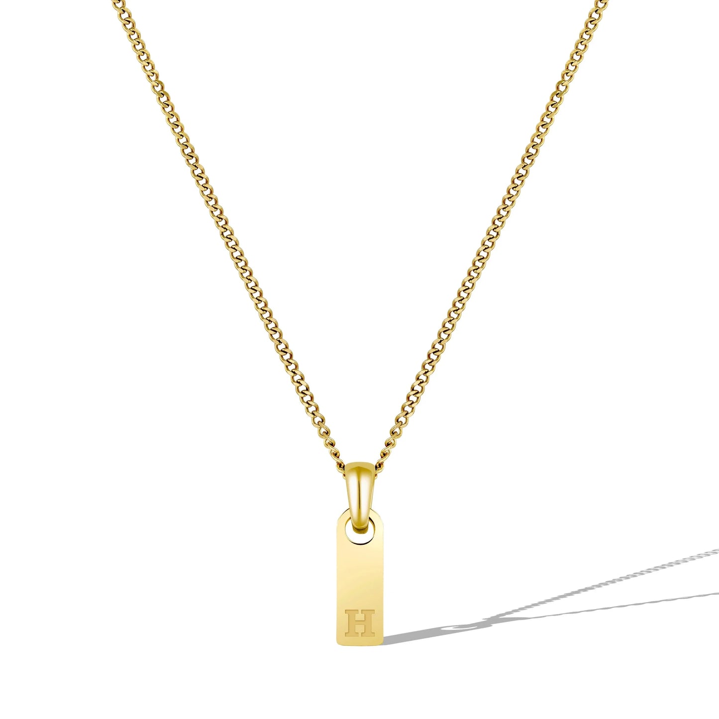 Initial Tag Necklace - 14K Gold