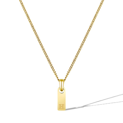 Initial Tag Necklace - 14K Gold
