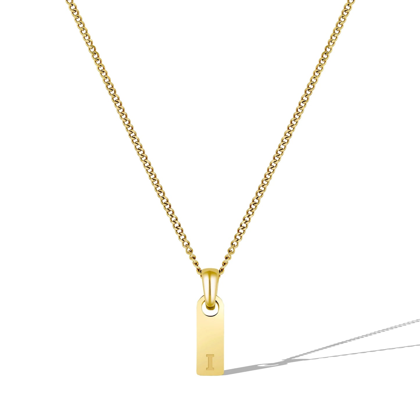 Initial Tag Necklace - 14K Gold