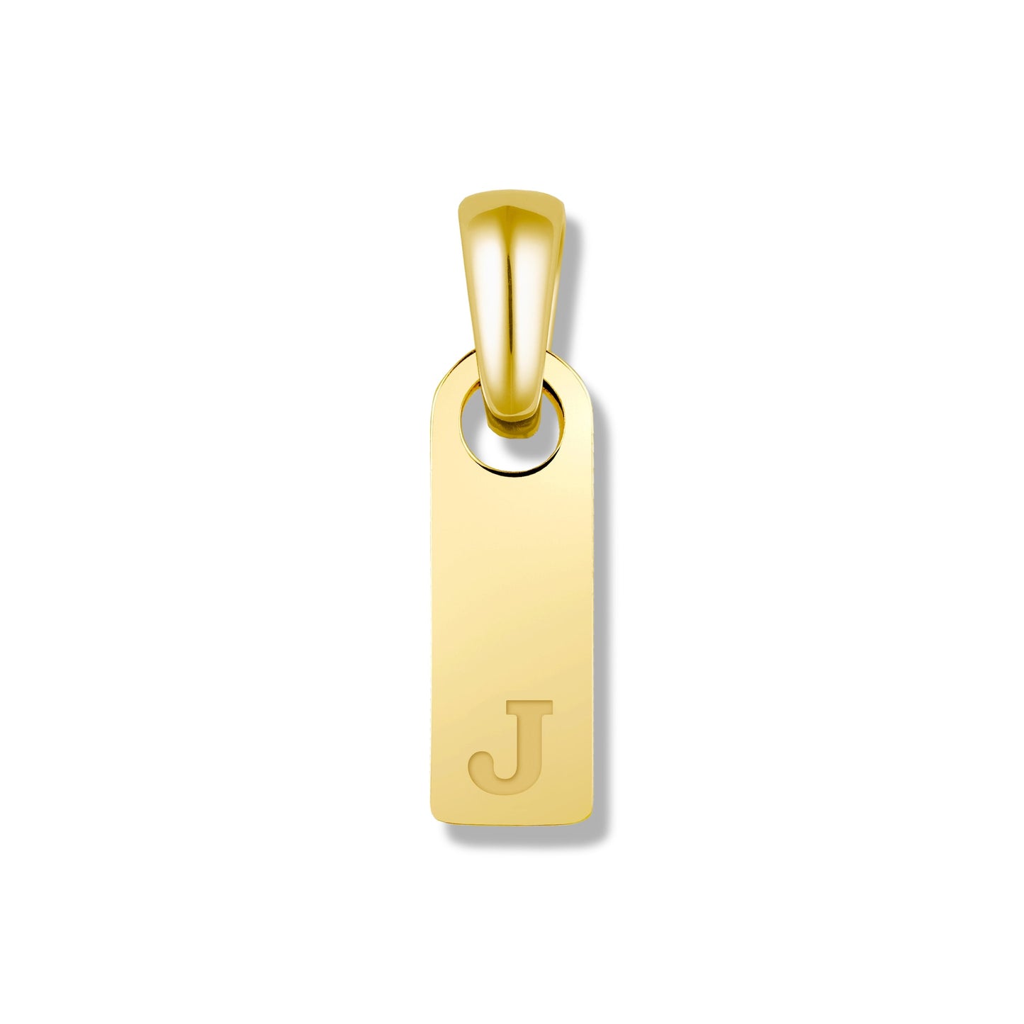 Initial Tag Pendant - 14K Gold