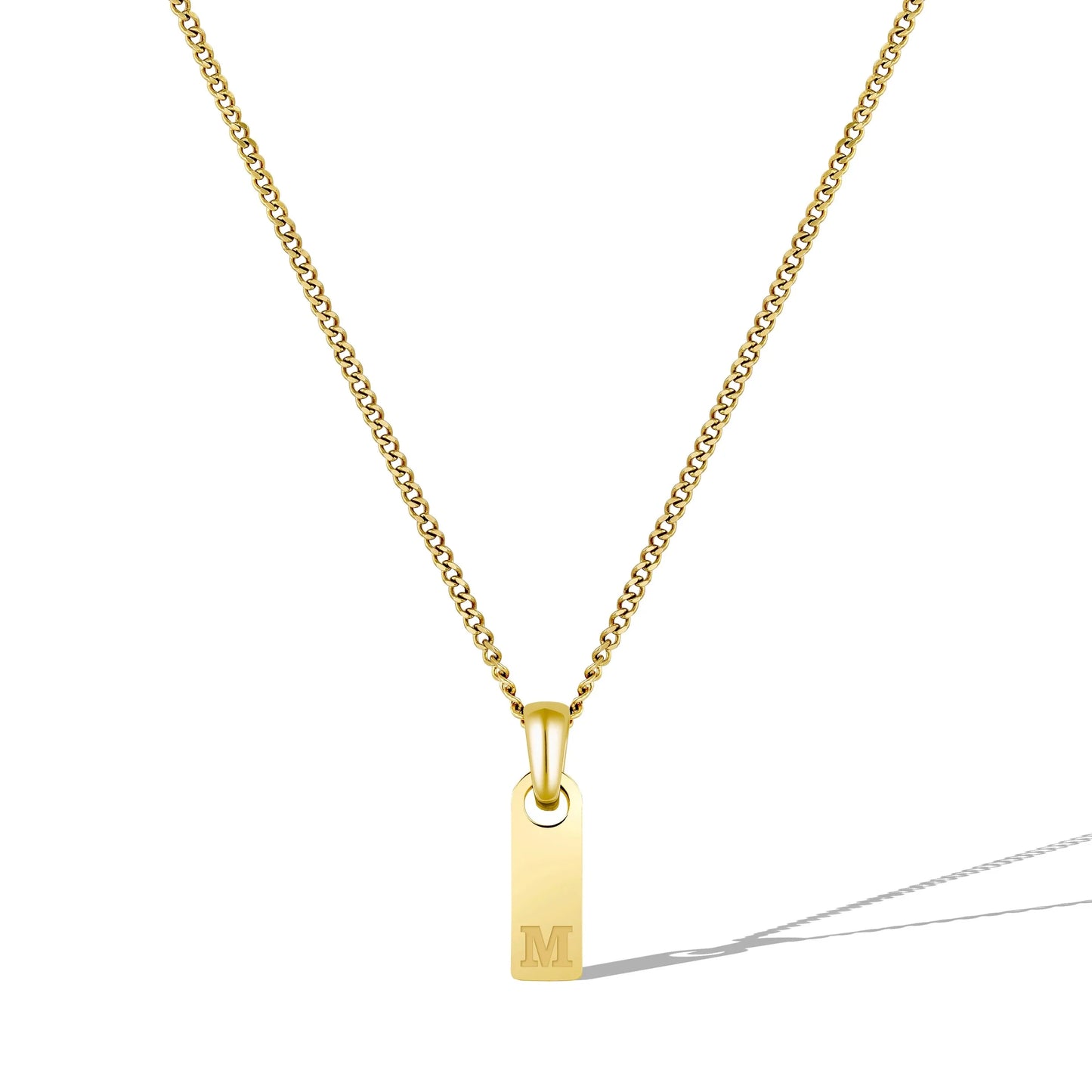 Initial Tag Necklace - 14K Gold