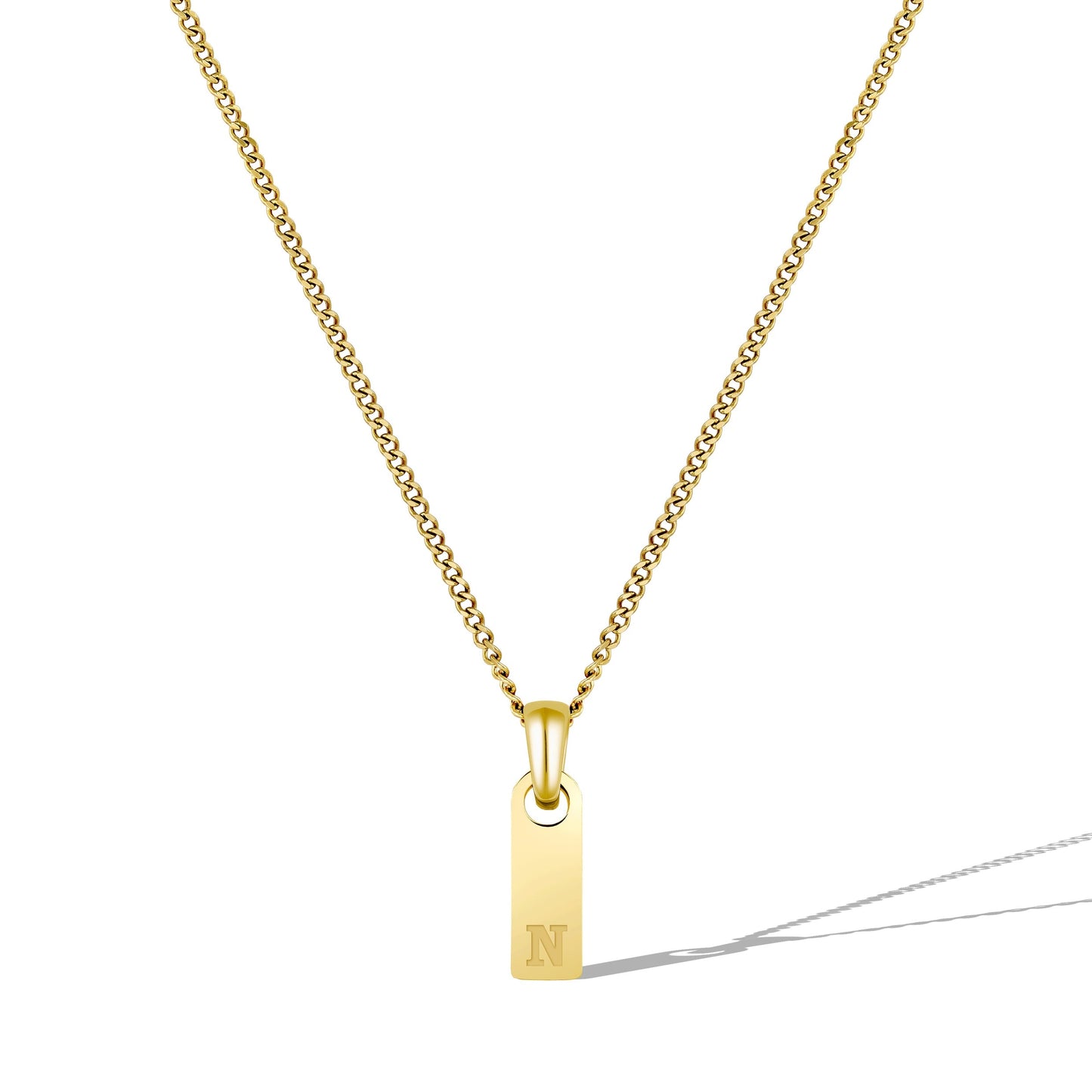 Initial Tag Necklace - 14K Gold