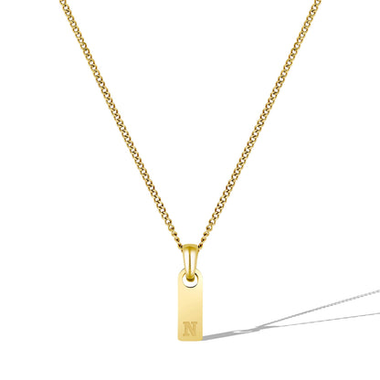 Initial Tag Necklace - 14K Gold