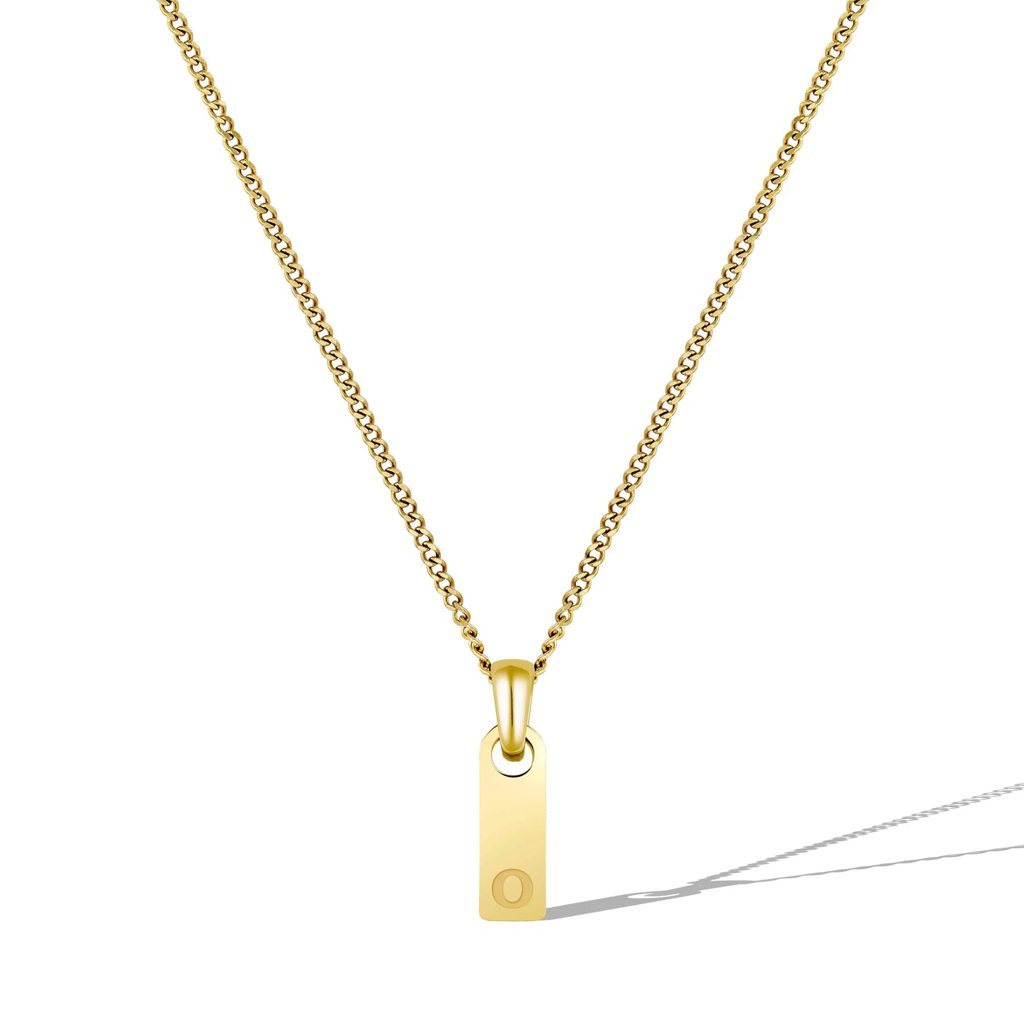 Initial Tag Necklace - 14K Gold