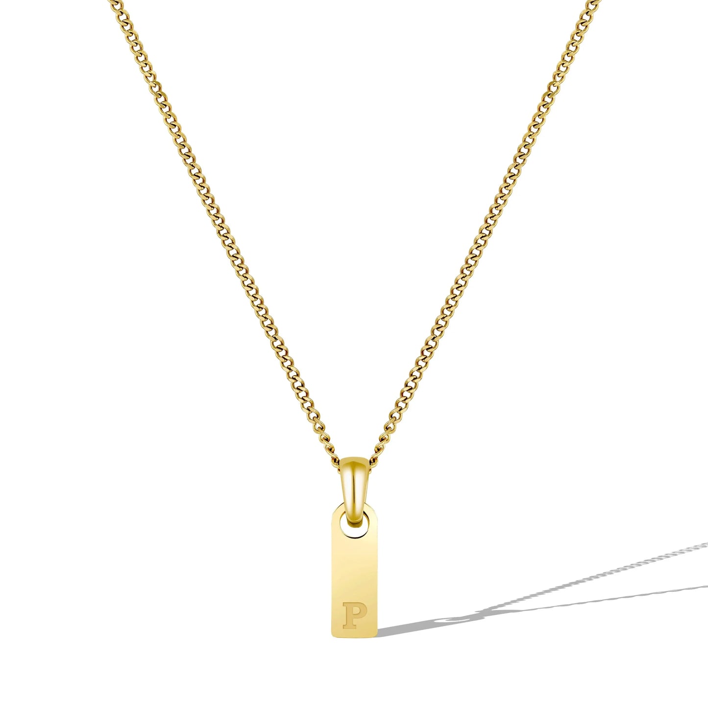 Initial Tag Necklace - 14K Gold