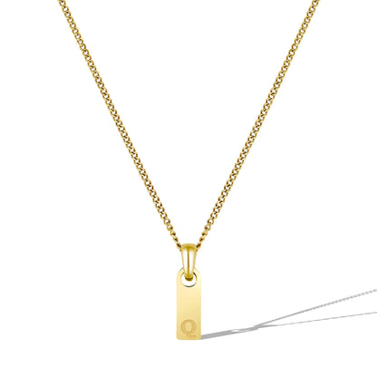 Initial Tag Necklace - 14K Gold