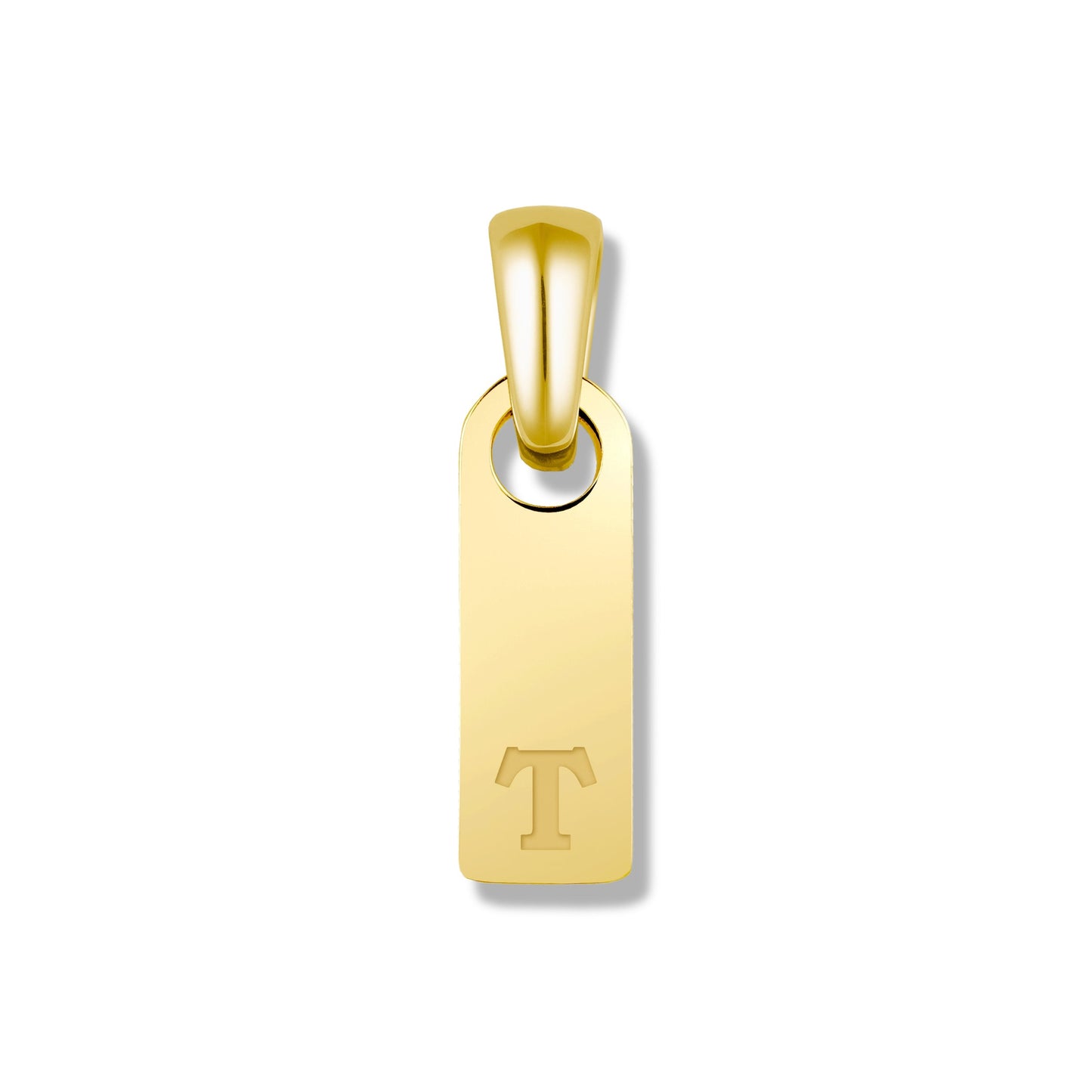 Initial Tag Pendant - 14K Gold
