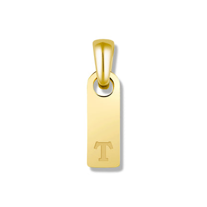 Initial Tag Pendant - 14K Gold