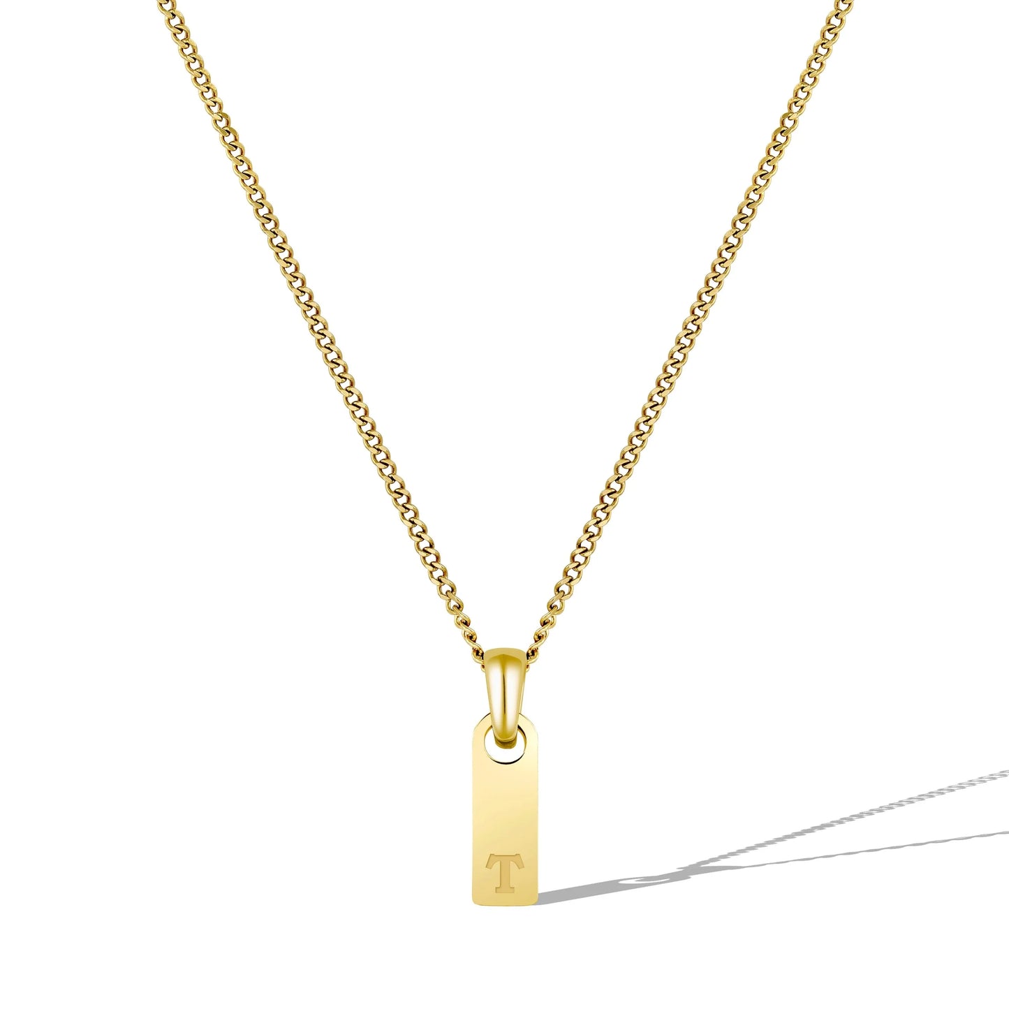 Initial Tag Necklace - 14K Gold