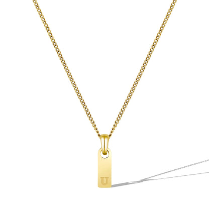 Initial Tag Necklace - 14K Gold