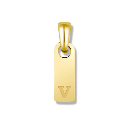 Initial Tag Pendant - 14K Gold