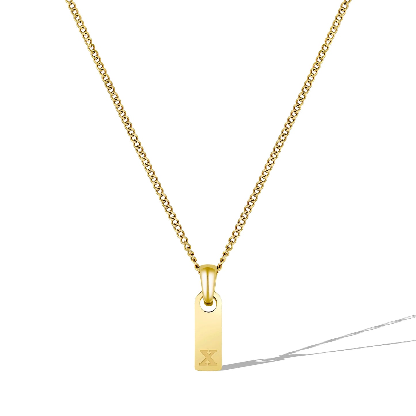 Initial Tag Necklace - 14K Gold