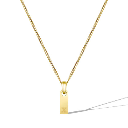 Initial Tag Necklace - 14K Gold