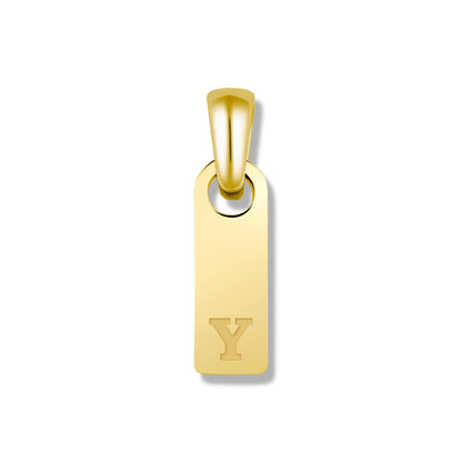 Initial Tag Pendant - 14K Gold
