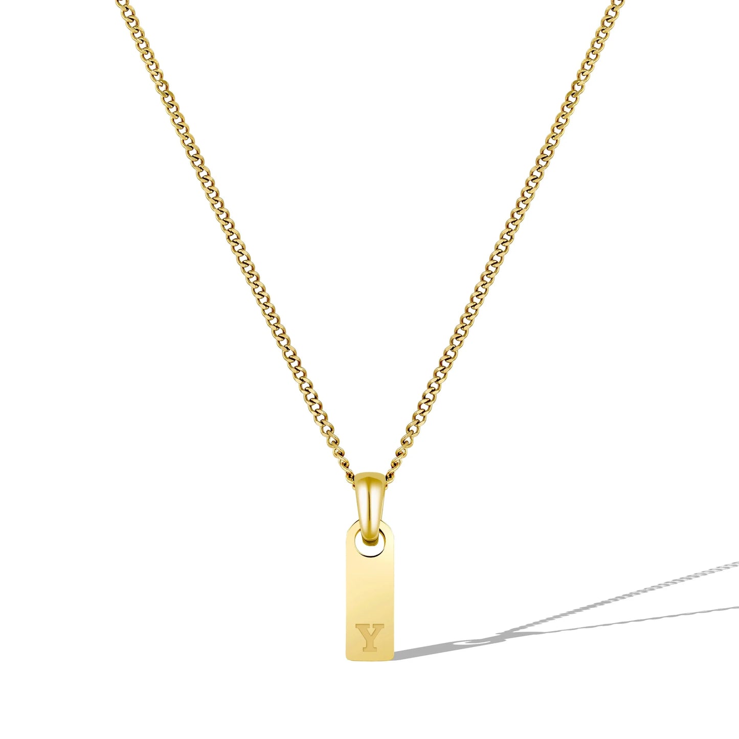 Initial Tag Necklace - 14K Gold