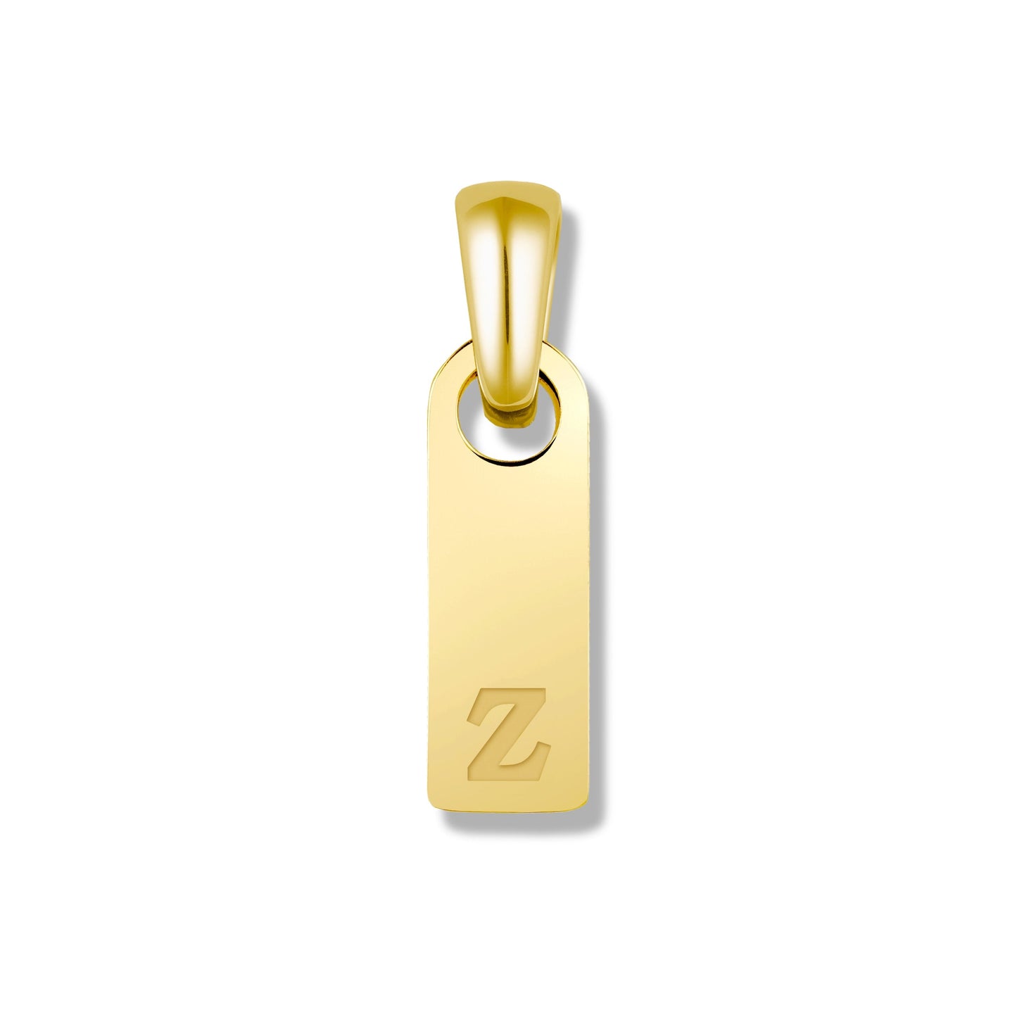 Initial Tag Pendant - 14K Gold