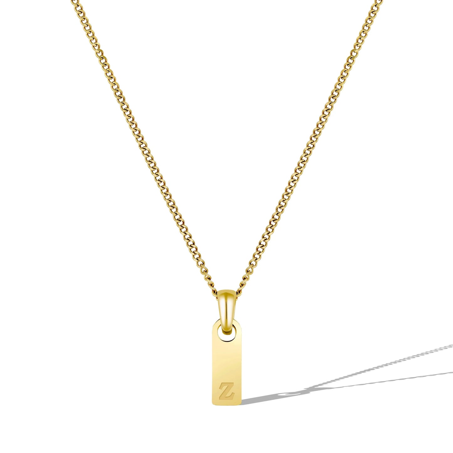 Initial Tag Necklace - 14K Gold