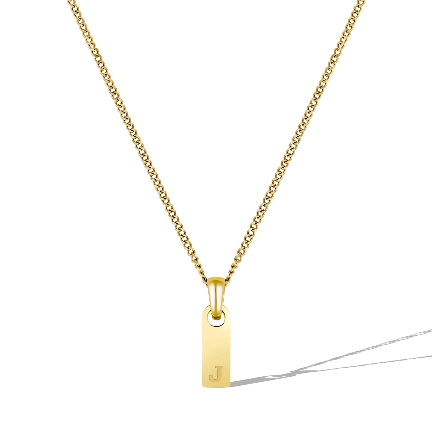 Initial Tag Necklace - 14K Gold