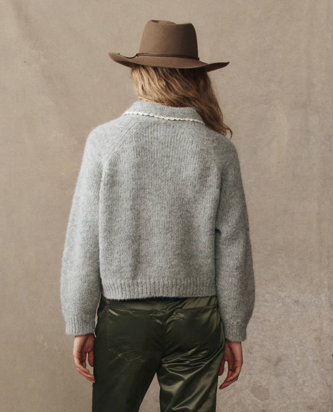The Great. The Crochet Collar Pullover