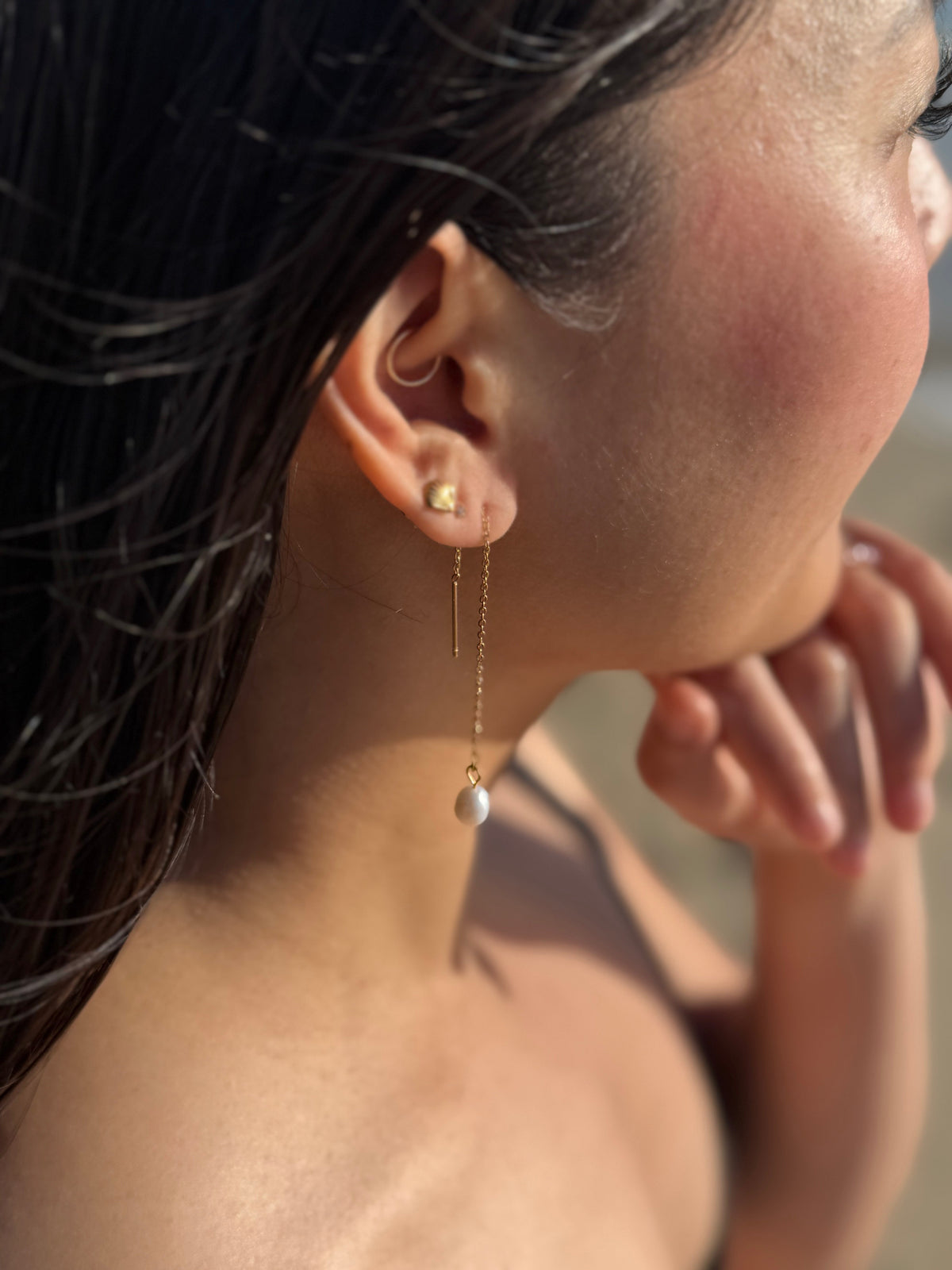 Freshwater Pearl Threader Earrings
