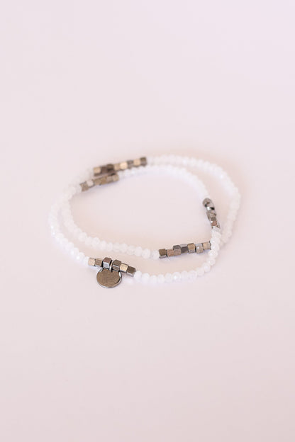 Clara Bracelet Set in White