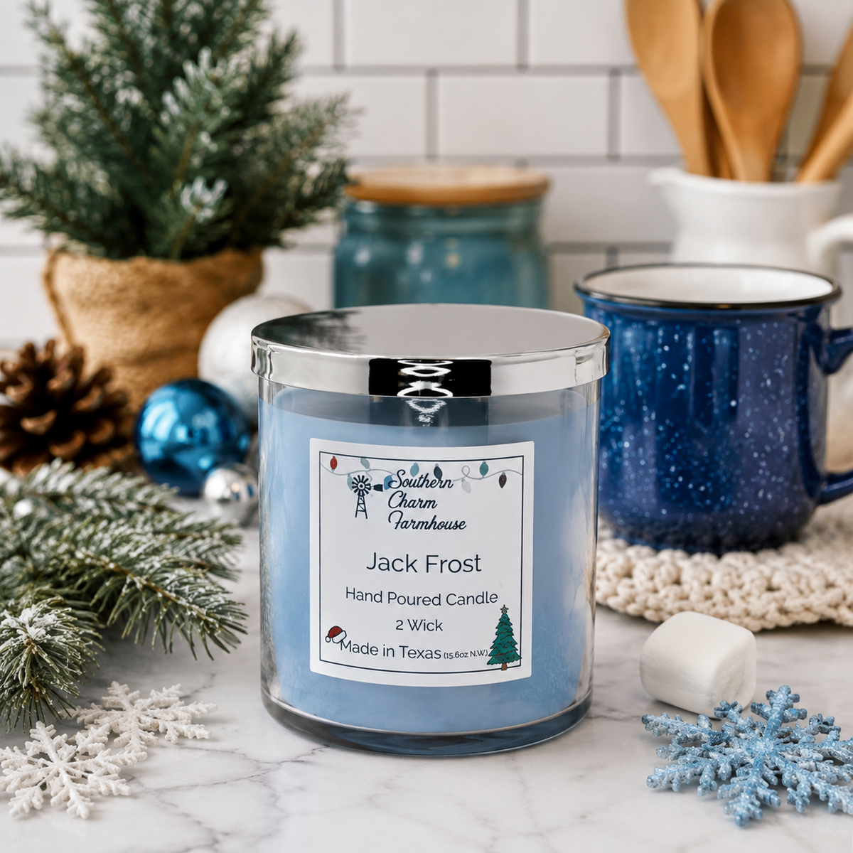 Jack Frost Candle, 2 Wick