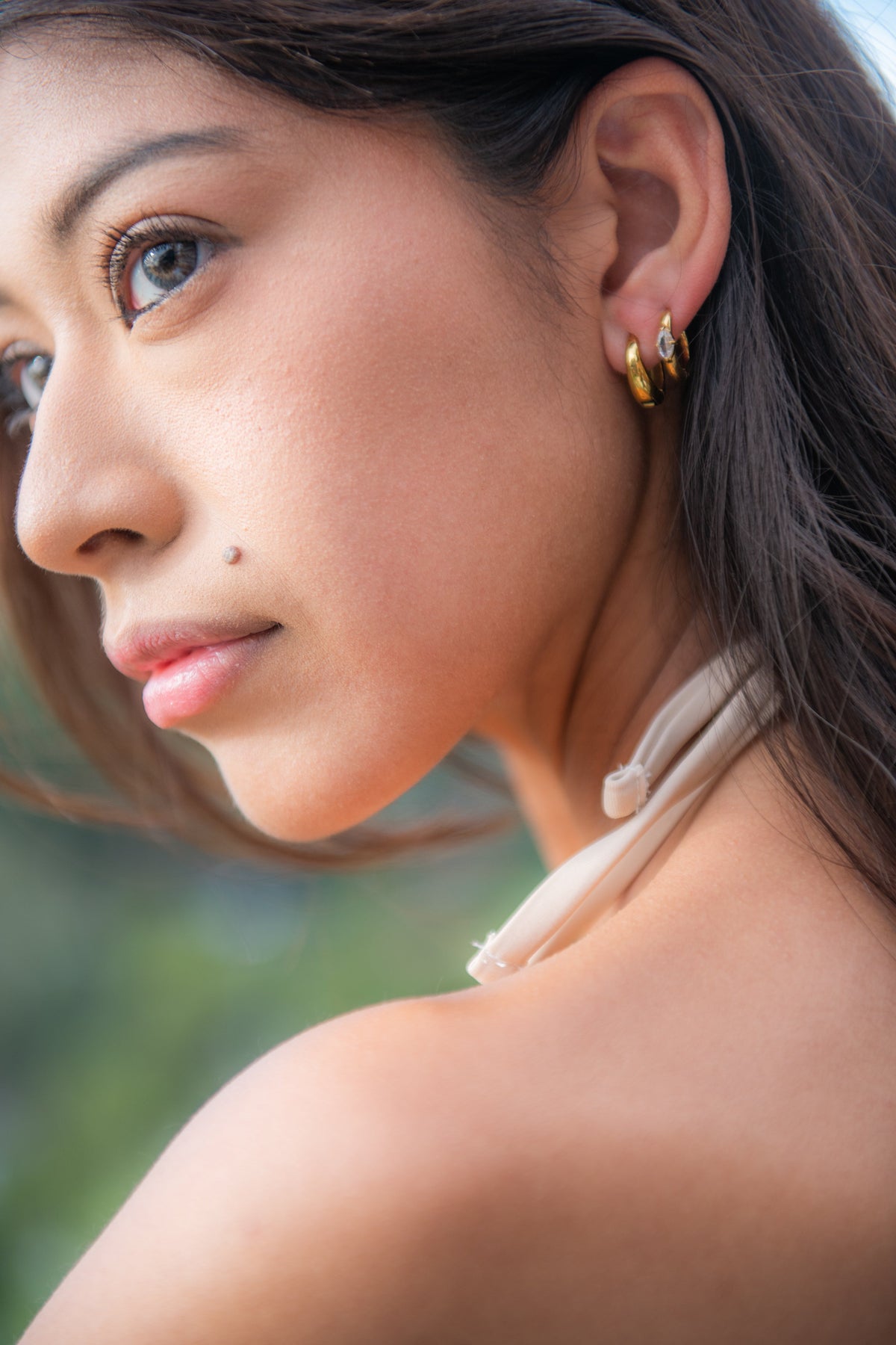 Marquise CZ Hoop Earrings